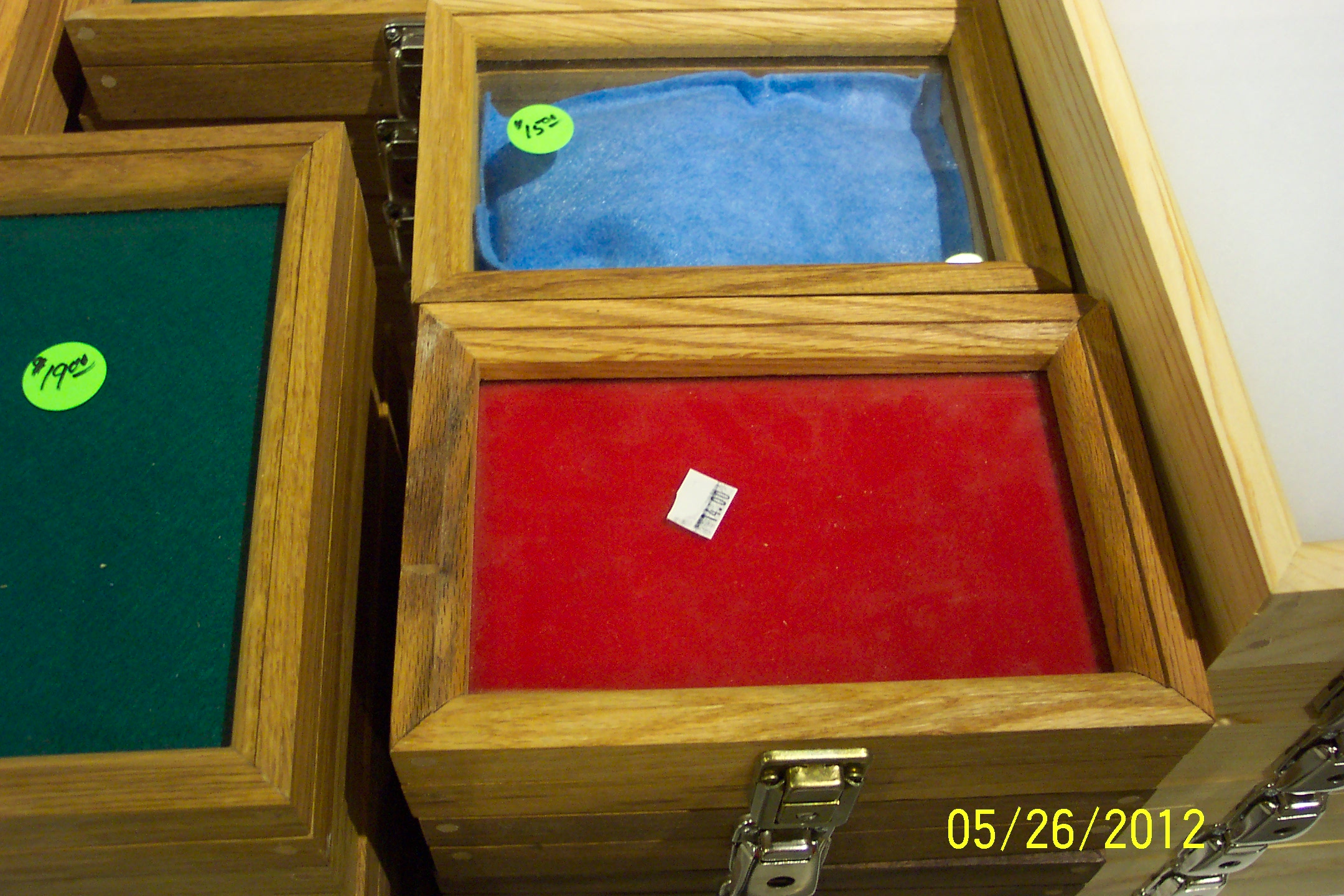 Wooden Display Cases with Felt Lining